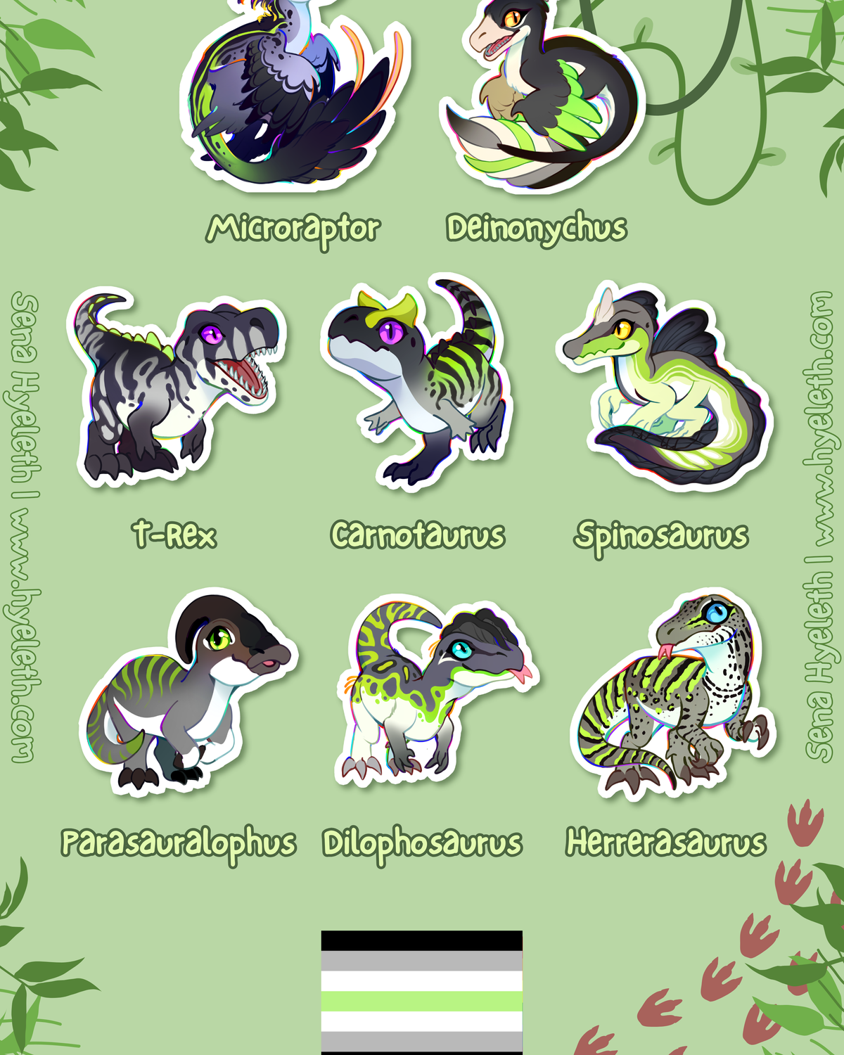 🏳️🌈Paleo Pride🏳️⚧️ Agender Pack | Holographic Sticker Bundle