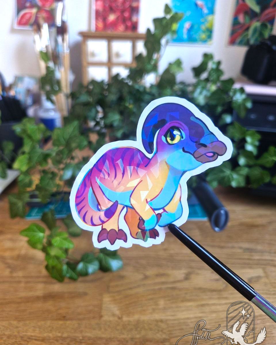 🏳️🌈Paleo Pride🏳️⚧️ Parasaurolophus | Holographic Sticker v.2