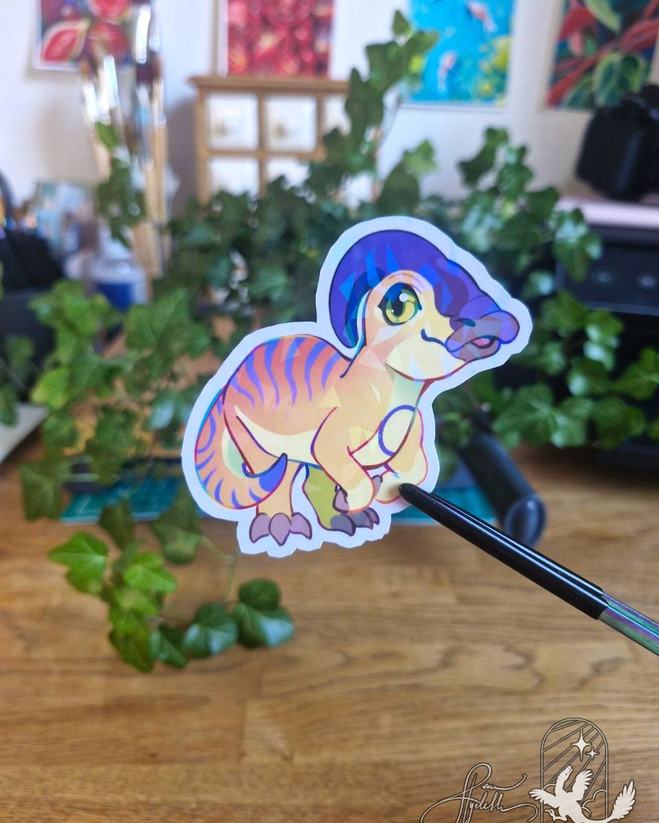 🏳️🌈Paleo Pride🏳️⚧️ Parasaurolophus | Holographic Sticker v.2
