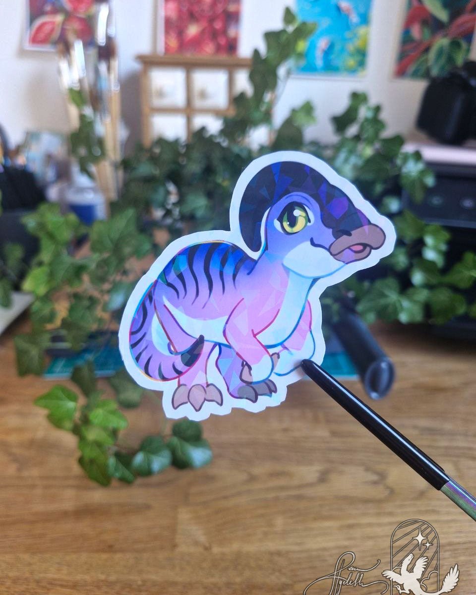 🏳️🌈Paleo Pride🏳️⚧️ Parasaurolophus | Holographic Sticker v.2