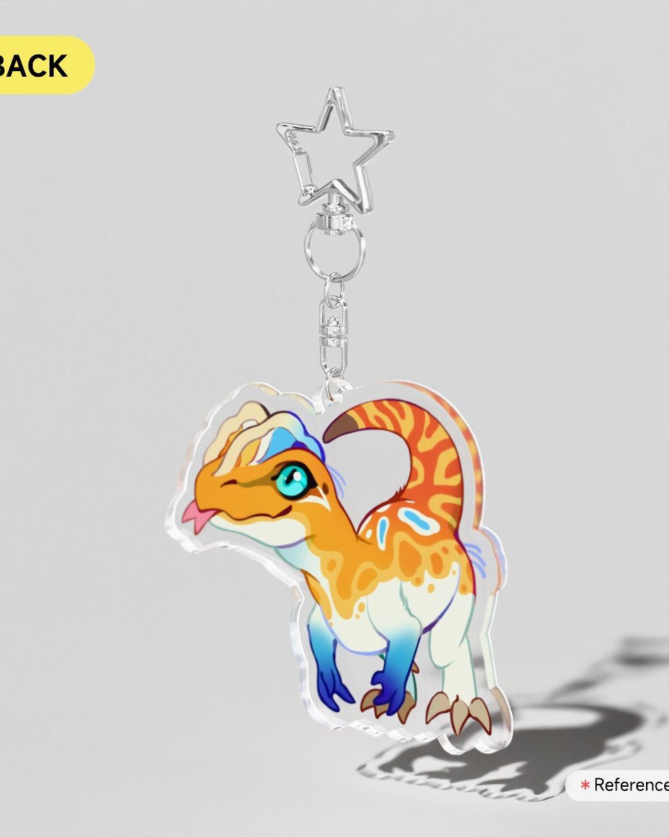 🏳️‍🌈 Paleo Pride 🏳️‍⚧️ | AroAce Dilophosaurus Keychain