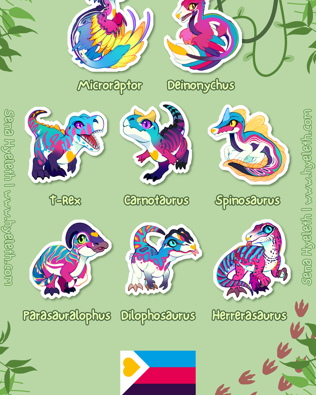 🏳️‍🌈Paleo Pride🏳️‍⚧️ Polyamory Pack | Holographic Sticker Bundle