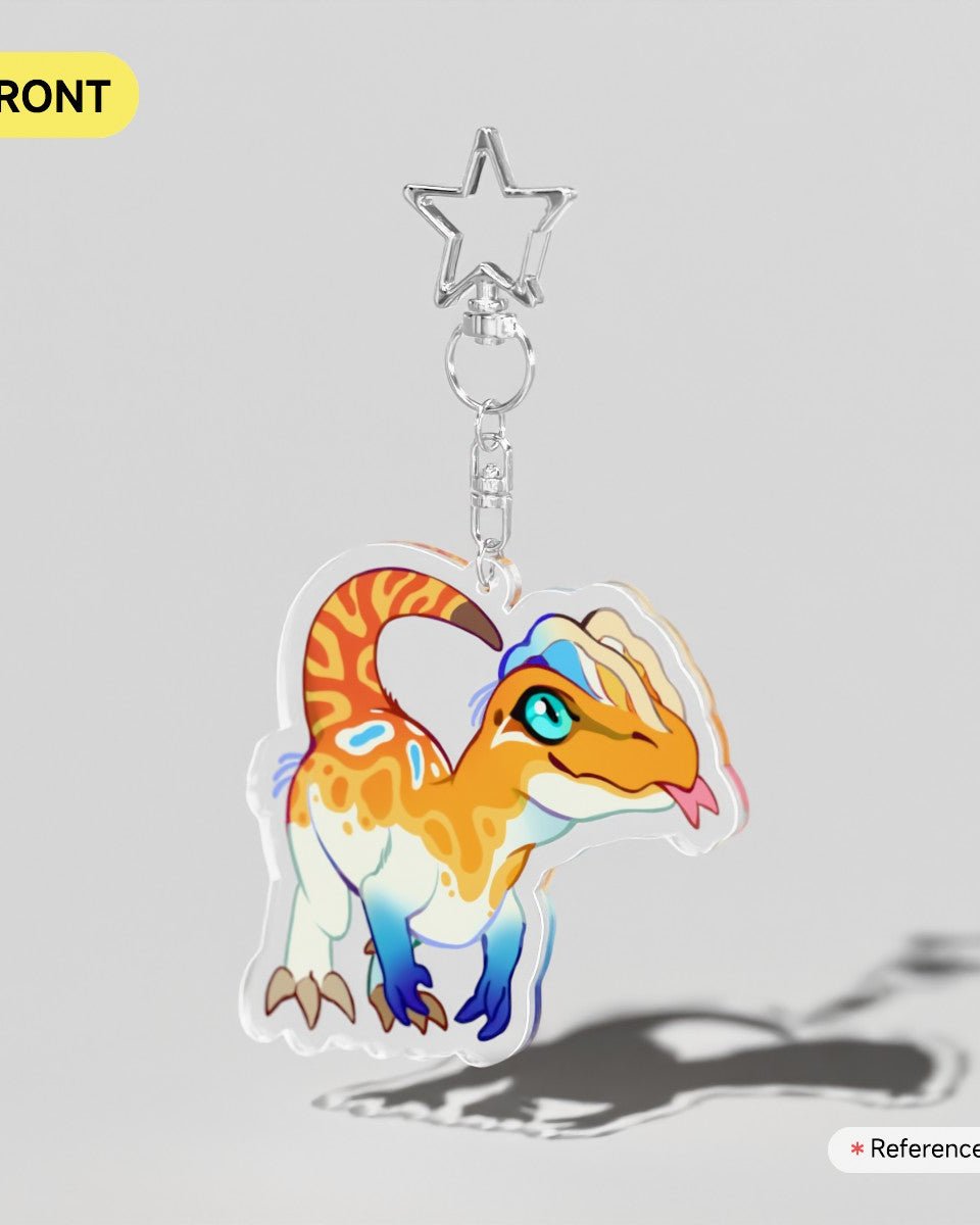 🏳️‍🌈 Paleo Pride 🏳️‍⚧️ | AroAce Dilophosaurus Keychain