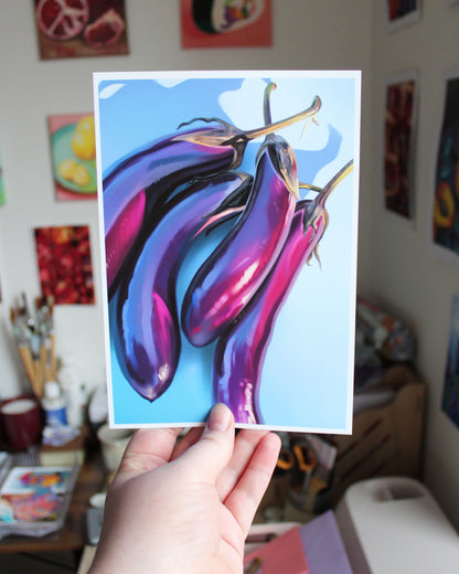 Purple Aubergines | Matte Poster
