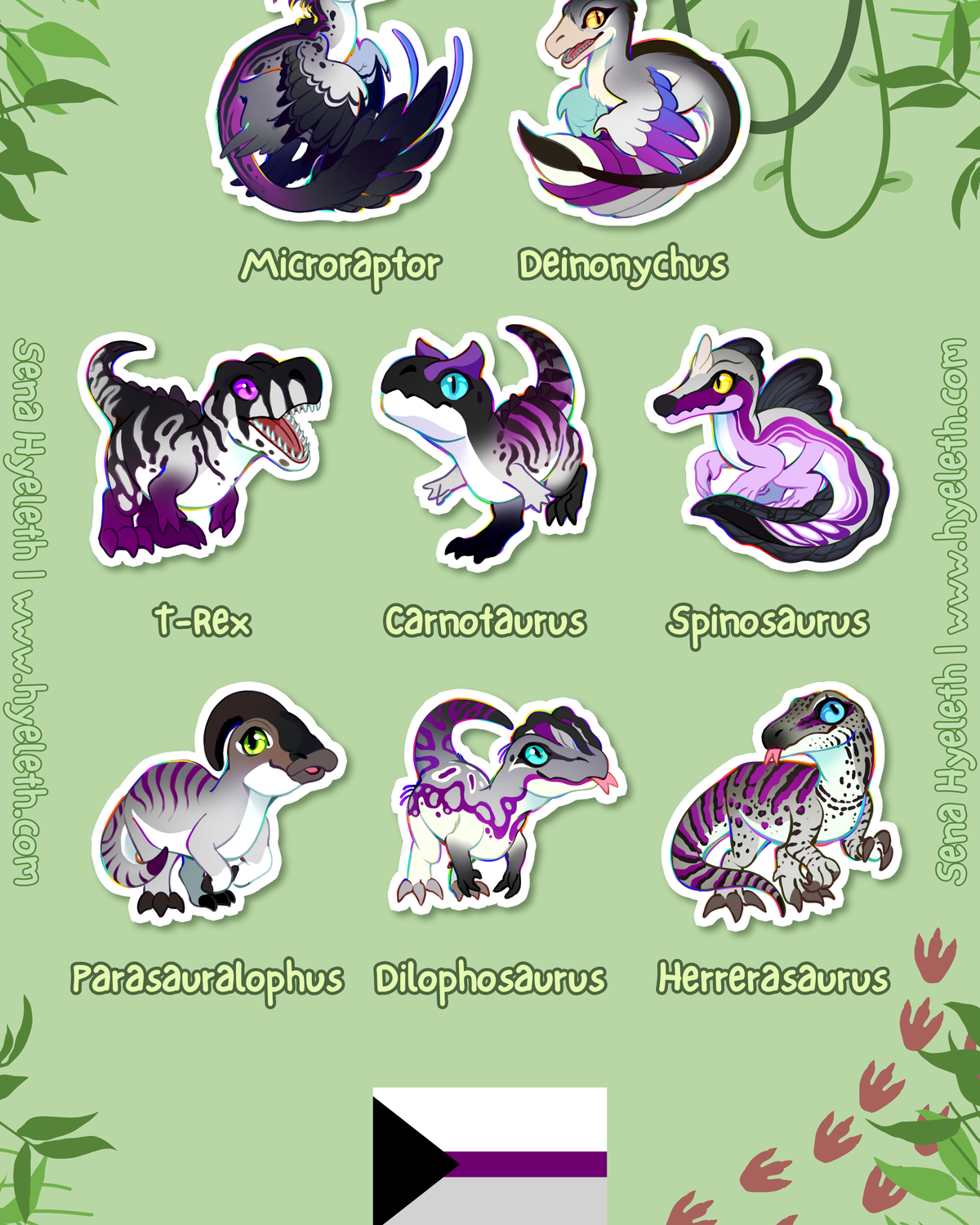 🏳️‍🌈Paleo Pride🏳️‍⚧️ Demisexual Pack | Holographic Sticker Bundle