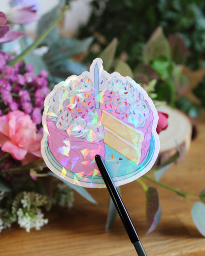 Birthday Cake | Holographic Sticker