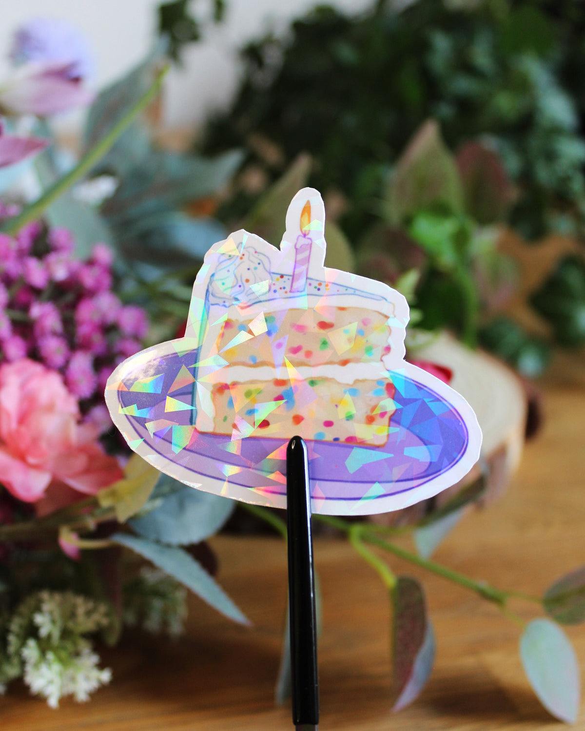 Birthday Cake | Holographic Sticker