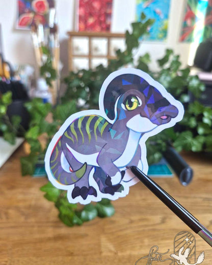 🏳️‍🌈Paleo Pride🏳️‍⚧️ Parasaurolophus | Holographic Sticker v.2