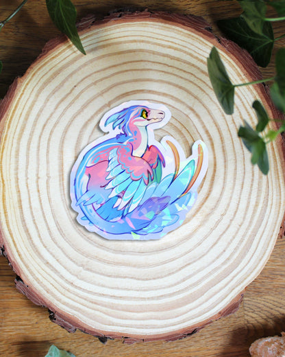 🏳️‍🌈Paleo Pride🏳️‍⚧️ Microraptor | Holographic Sticker