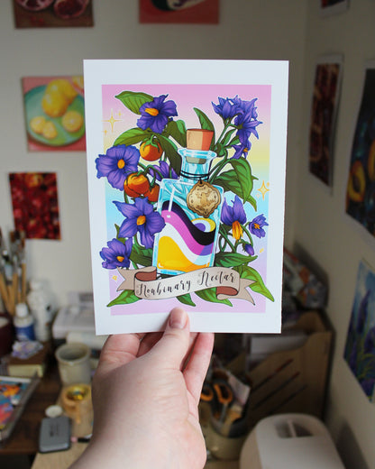Pride Potion 🏳️‍⚧️| Nonbinary Nectar Matte Poster