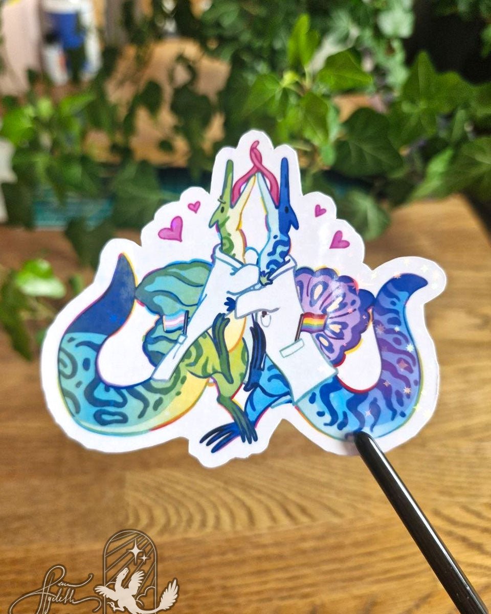 🏳️‍🌈Gay Dinosaur Scientists🏳️‍⚧️ | Holographic Sticker