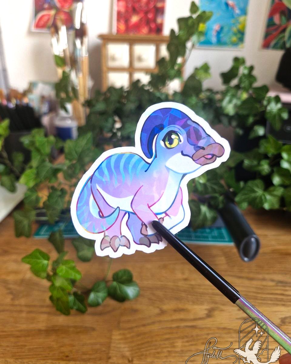 🏳️‍🌈Paleo Pride🏳️‍⚧️ Parasaurolophus | Holographic Sticker v.2