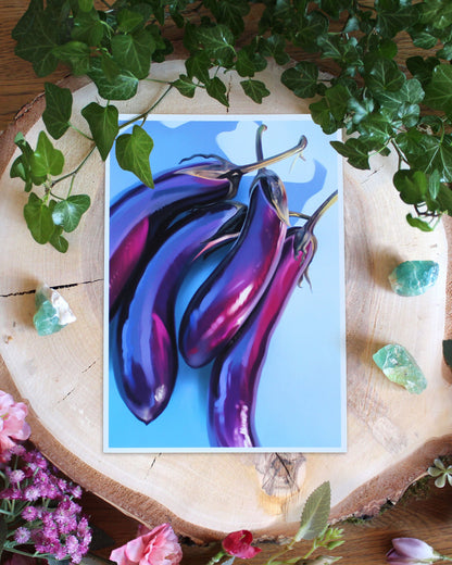 Purple Aubergines | Matte Poster