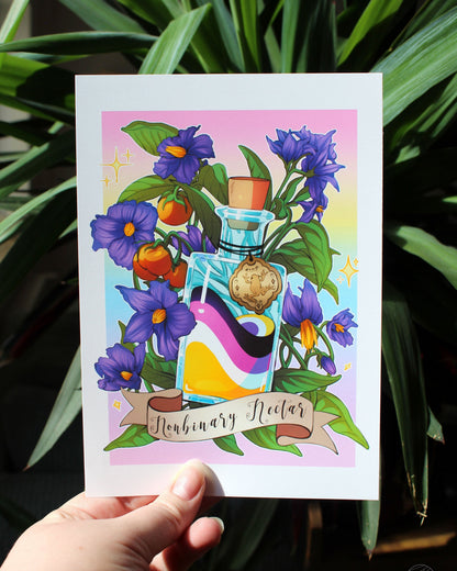 Pride Potion 🏳️‍⚧️| Nonbinary Nectar Matte Poster