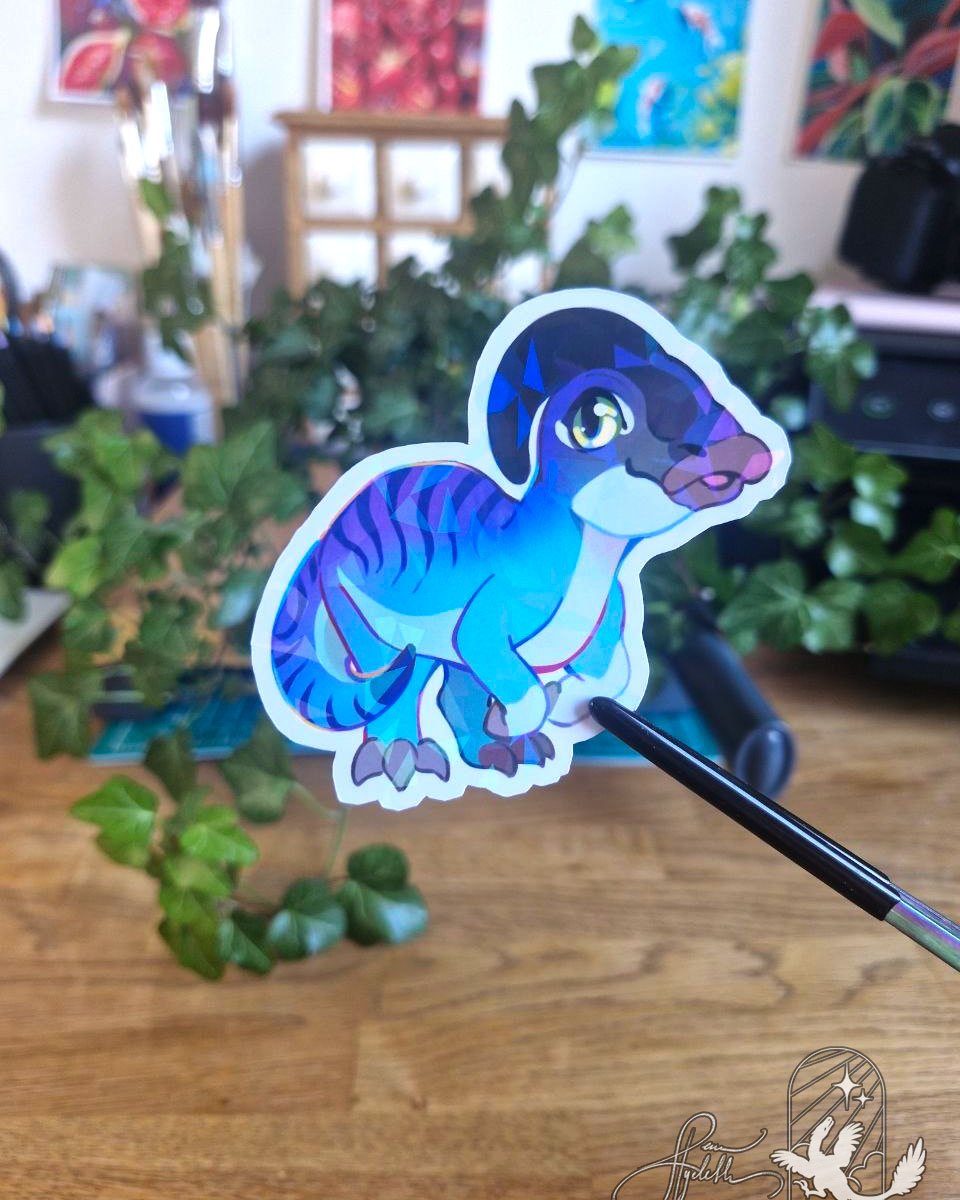 🏳️‍🌈Paleo Pride🏳️‍⚧️ Parasaurolophus | Holographic Sticker v.2