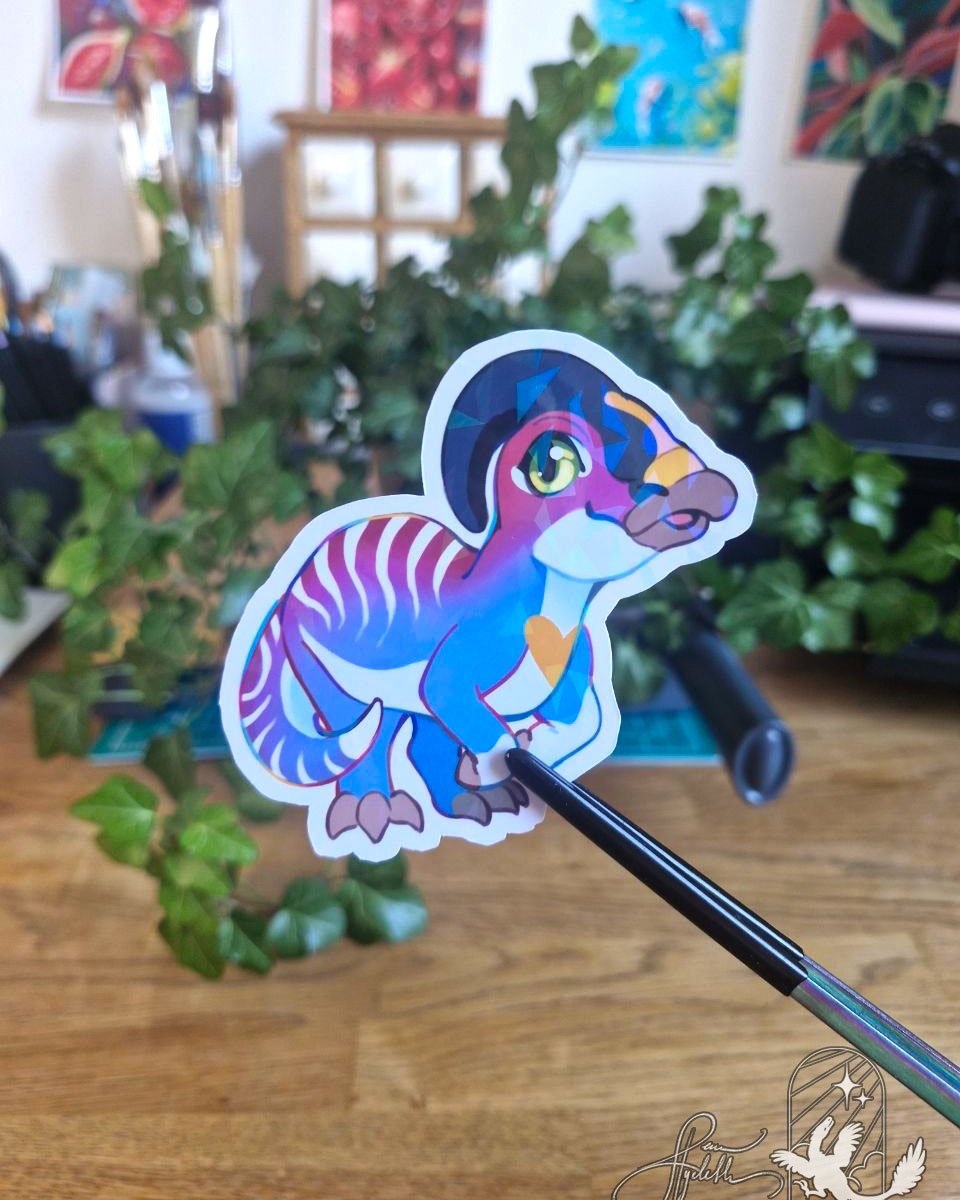 🏳️‍🌈Paleo Pride🏳️‍⚧️ Parasaurolophus | Holographic Sticker v.2
