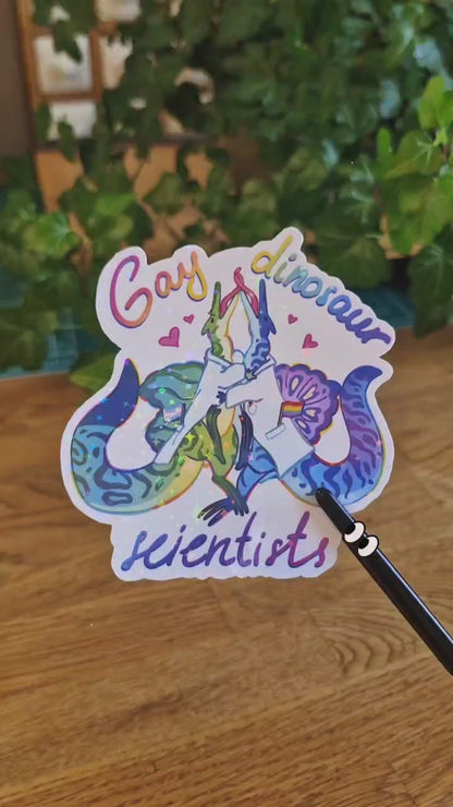 🏳️‍🌈Gay Dinosaur Scientists🏳️‍⚧️ | Holographic Sticker