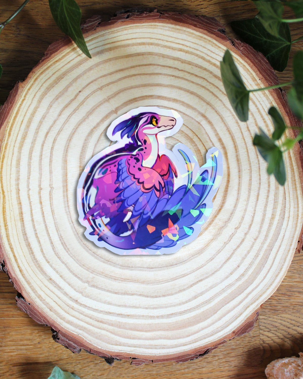 🏳️‍🌈Paleo Pride🏳️‍⚧️ Microraptor | Holographic Sticker