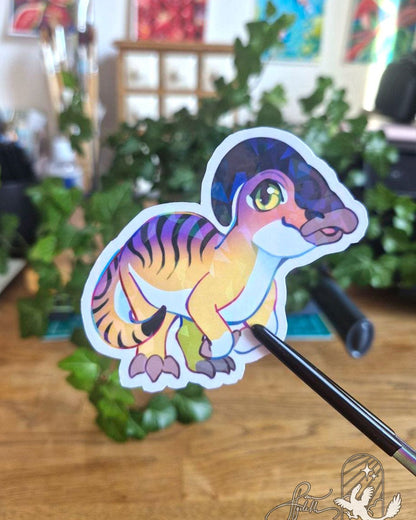 🏳️‍🌈Paleo Pride🏳️‍⚧️ Parasaurolophus | Holographic Sticker v.2